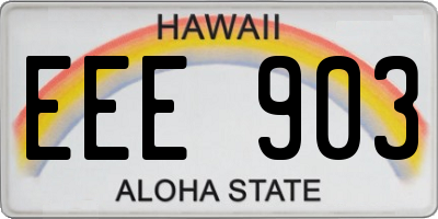 HI license plate EEE903