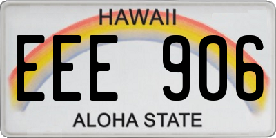 HI license plate EEE906