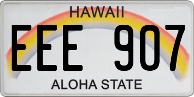HI license plate EEE907
