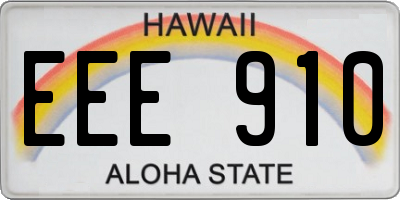 HI license plate EEE910