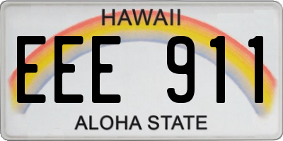 HI license plate EEE911