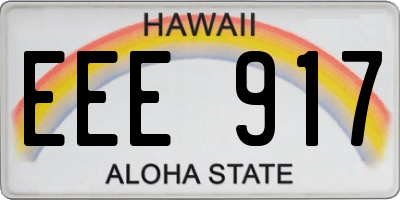 HI license plate EEE917