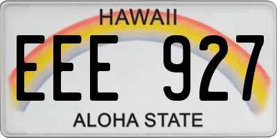 HI license plate EEE927