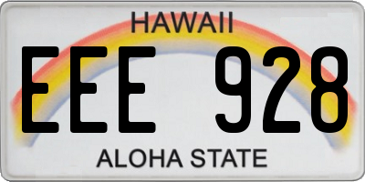 HI license plate EEE928