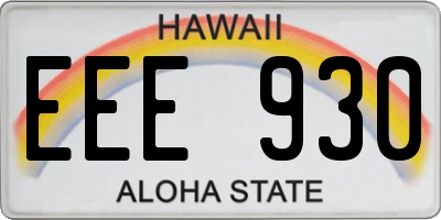 HI license plate EEE930