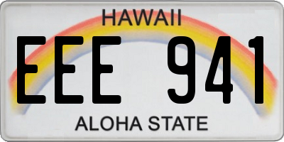 HI license plate EEE941