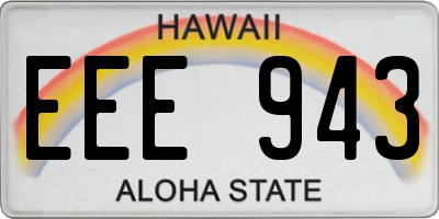 HI license plate EEE943