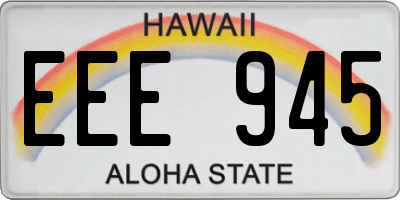 HI license plate EEE945