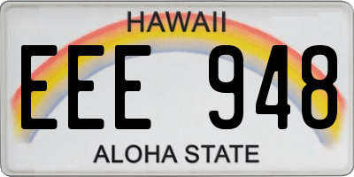 HI license plate EEE948