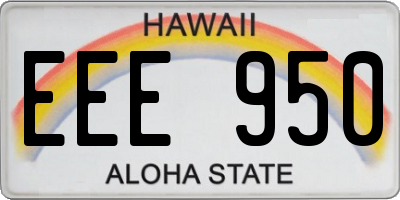 HI license plate EEE950