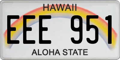 HI license plate EEE951