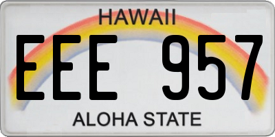 HI license plate EEE957