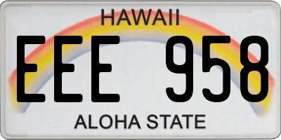 HI license plate EEE958