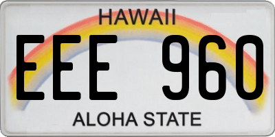 HI license plate EEE960