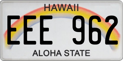 HI license plate EEE962