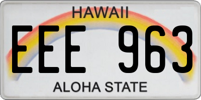 HI license plate EEE963
