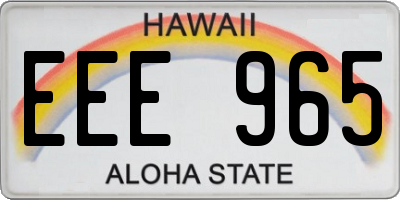 HI license plate EEE965