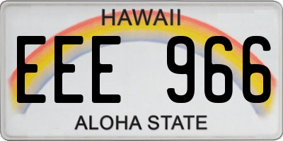 HI license plate EEE966