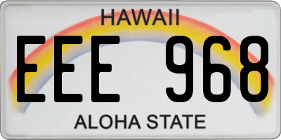 HI license plate EEE968