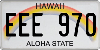 HI license plate EEE970