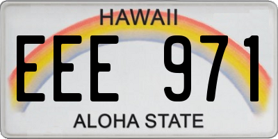 HI license plate EEE971