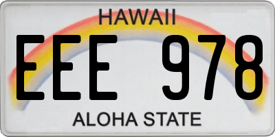 HI license plate EEE978