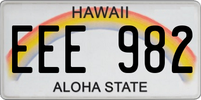 HI license plate EEE982