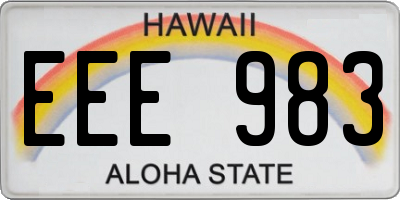 HI license plate EEE983