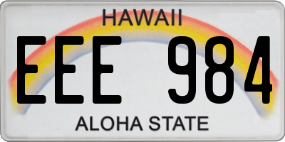 HI license plate EEE984