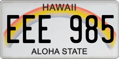 HI license plate EEE985