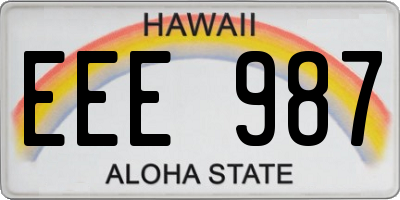 HI license plate EEE987