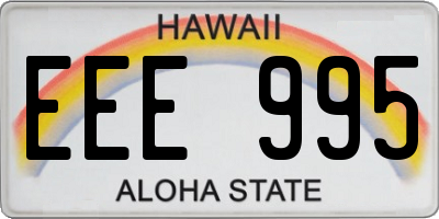 HI license plate EEE995