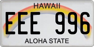 HI license plate EEE996