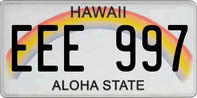 HI license plate EEE997