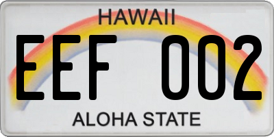 HI license plate EEF002