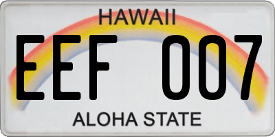 HI license plate EEF007