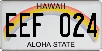 HI license plate EEF024