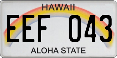 HI license plate EEF043