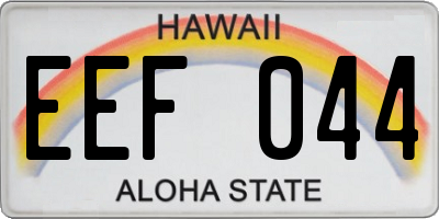 HI license plate EEF044