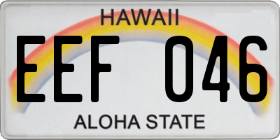 HI license plate EEF046
