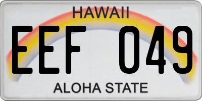 HI license plate EEF049