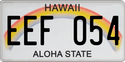 HI license plate EEF054