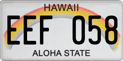 HI license plate EEF058