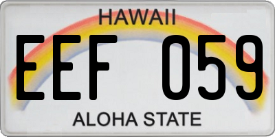 HI license plate EEF059