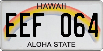 HI license plate EEF064