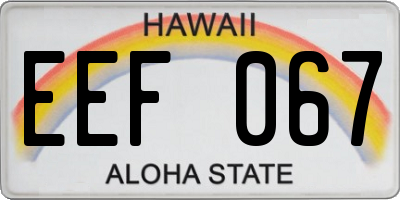 HI license plate EEF067