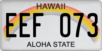 HI license plate EEF073