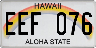 HI license plate EEF076