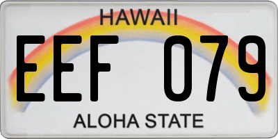 HI license plate EEF079