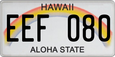 HI license plate EEF080